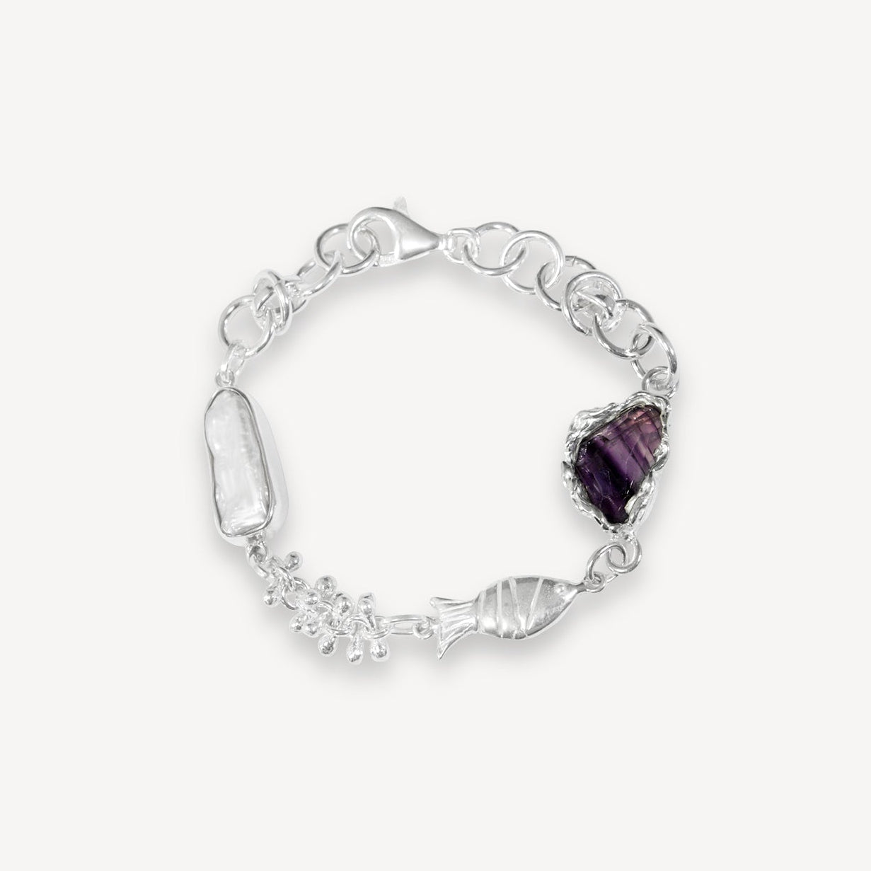 Fluorite & Fish Bracelet