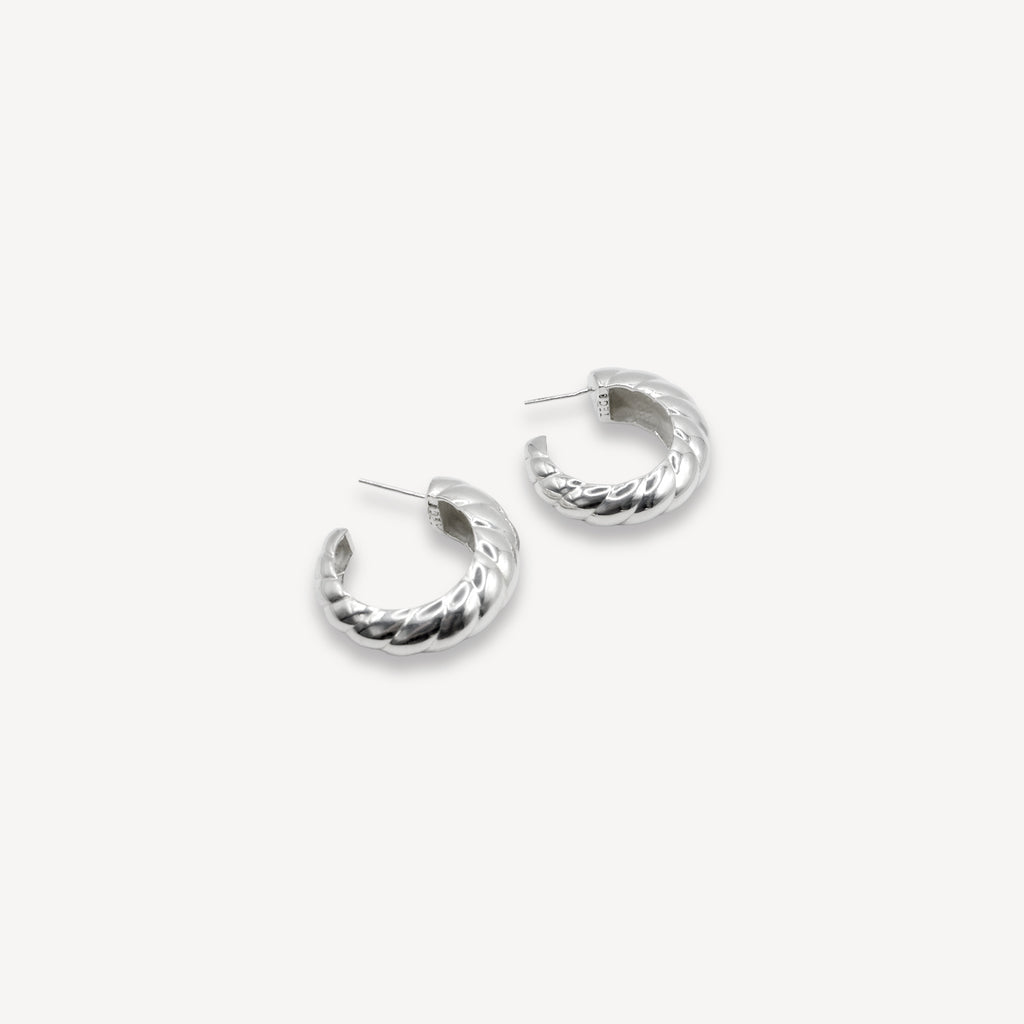 Caracol Mini Hoops - Silver