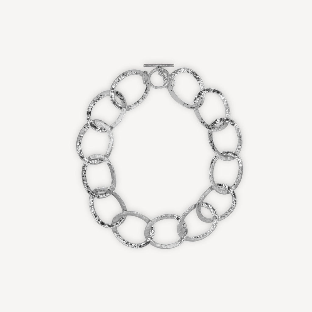 Textured link Necklace - Silver