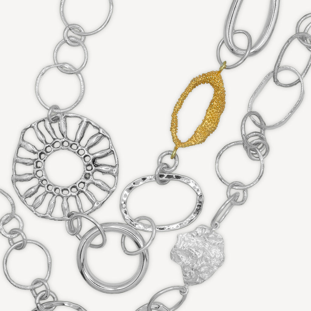Mixed Metals Sautoir Necklace