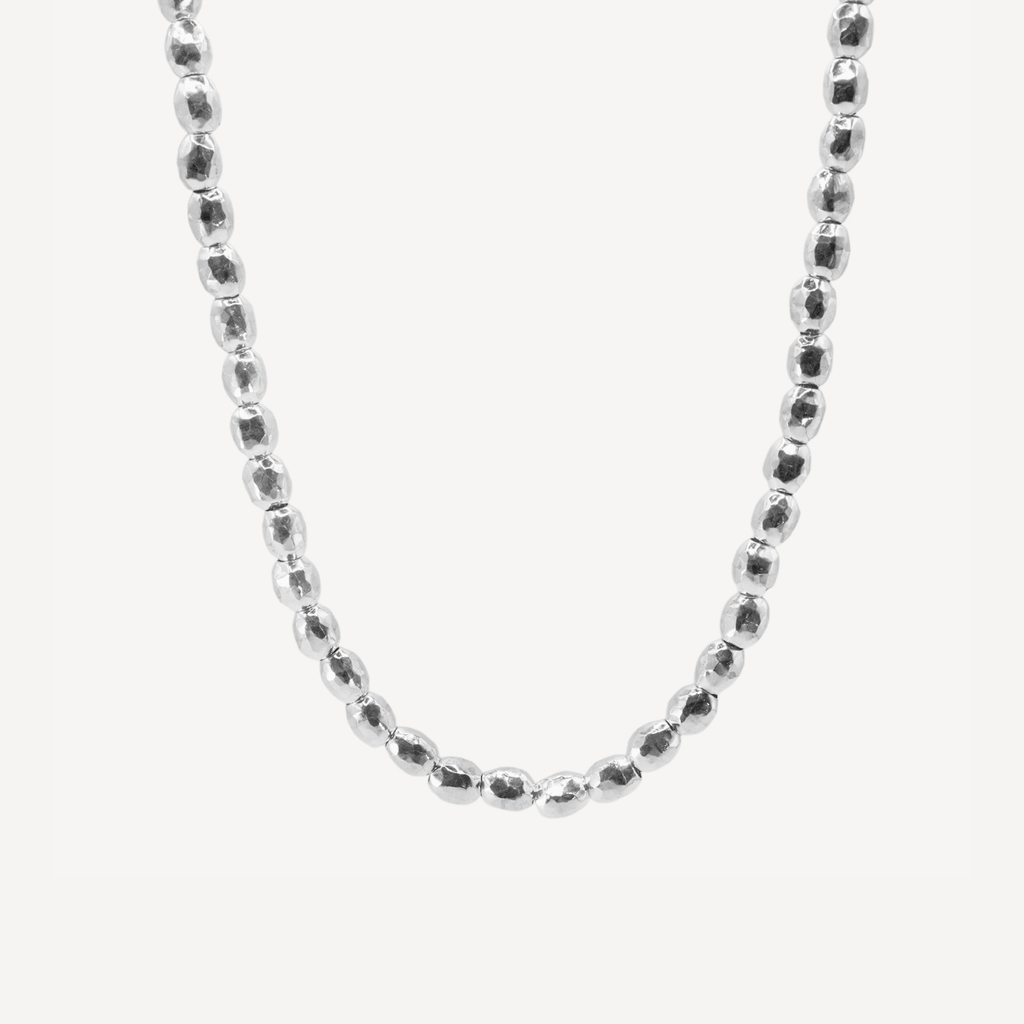 Beaded Necklace - Silver